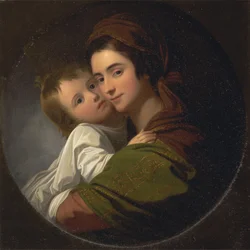 Die Frau des Künstlers Elizabeth und ihr Sohn Raphael
